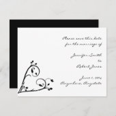 Twee Witte Peacocks en Heart Save the Date (Voorkant / Achterkant)