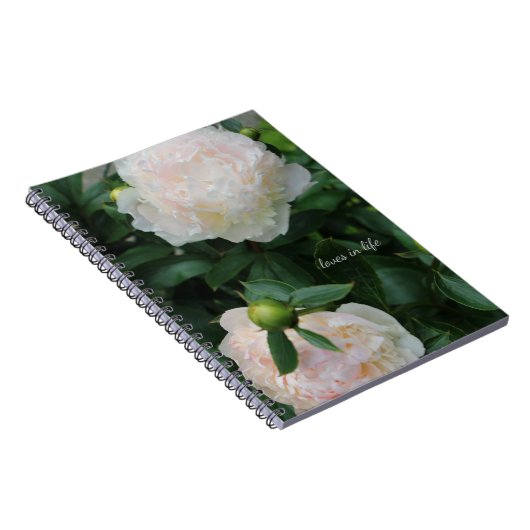 Twee witte pioenen notitieboek (Rechterzijde)