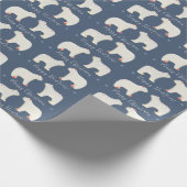 Twee witte polaire beren cadeaupapier (Hoek)