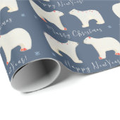 Twee witte polaire beren cadeaupapier (Rol Hoek)