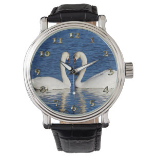 Twee witte Swans vormen het Geheime Teken Horloge