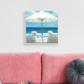 Twee witte terriërs ontspannen op het strand - Kin Canvas Afdruk (Insitu (Woonkamer))