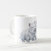 Twee Witte Terriers voor de Hooglanden West Koffiemok (Voorkant links)