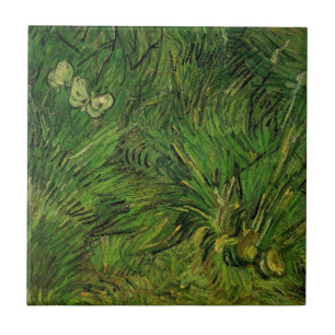 Twee witte vlinders door Vincent van Gogh Tegeltje