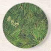 Twee witte vlinders door Vincent van Gogh Zandsteen Onderzetter (Voorkant)