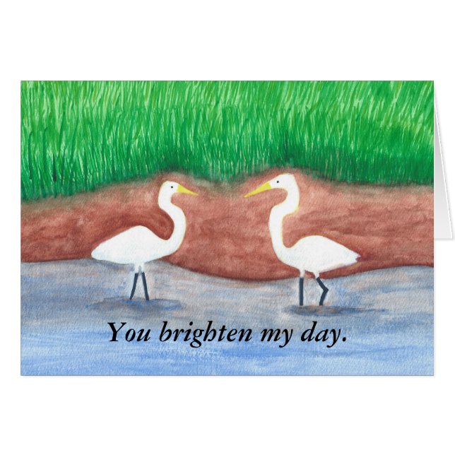 Twee witte zilverreigers, vogels fleuren mijn dagk (Voorkant Horizontaal)