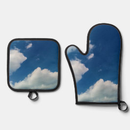 Twee wolken ovenwant & pannenlap set