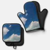 Twee wolken ovenwant & pannenlap set (Voorkant / Achterkant)