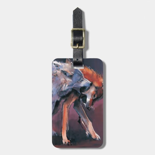 Twee Wolven 2001 Bagagelabel (Voorkant verticaal)