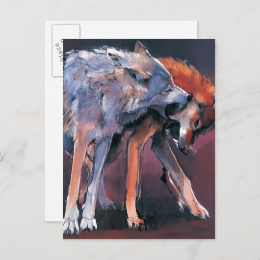 Twee Wolven 2001 Briefkaart (Voorkant / Achterkant)
