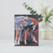 Twee Wolven 2001 Briefkaart (Staand voorkant)