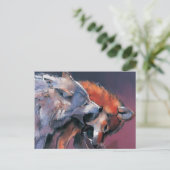 Twee Wolven Briefkaart (Staand voorkant)