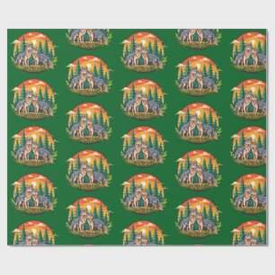 Twee wolven cadeaupapier