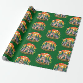 Twee wolven cadeaupapier