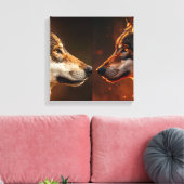 Twee wolven canvas afdruk (Insitu (Woonkamer))