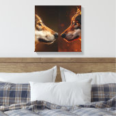 Twee wolven canvas afdruk (Insitu (Slaapkamer))
