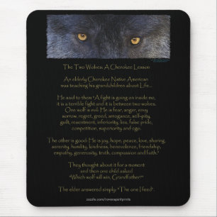 TWEE WOLVEN CHEROKEE TALE Art Mousepad Muismat