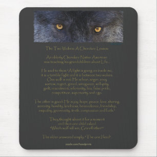 Twee Wolven Cherokee Wisdom Tale Mousepad Muismat