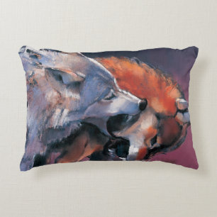 Twee Wolven Decoratief Kussen