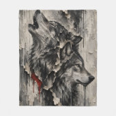 Twee Wolven, Eén Hart Fleece Deken (Voorkant)