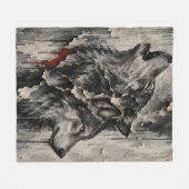 Twee Wolven, Eén Hart Fleece Deken (Voorkant (Horizontaal))