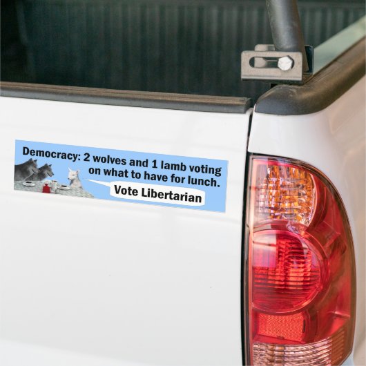Twee Wolven en een Lamb Bumpersticker (Op Truck)