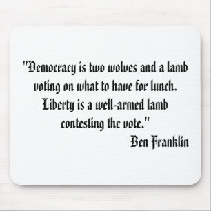Twee Wolven en een Lamb Quote Mousepad Muismat