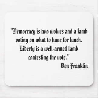 Twee Wolven en een Lamb Quote Mousepad Muismat