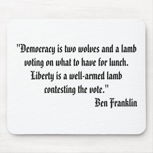 Twee Wolven en een Lamb Quote Mousepad Muismat (Voorkant)