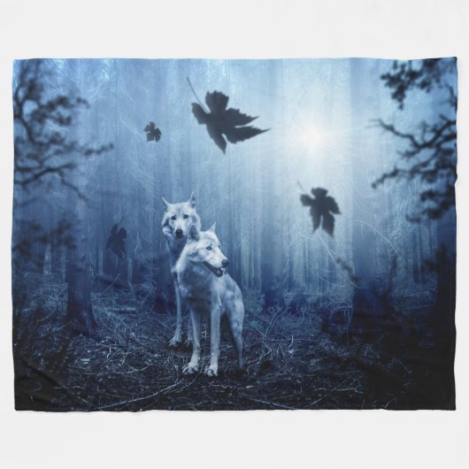 Twee wolven in het BOS Fleece Deken (Voorkant (Horizontaal))