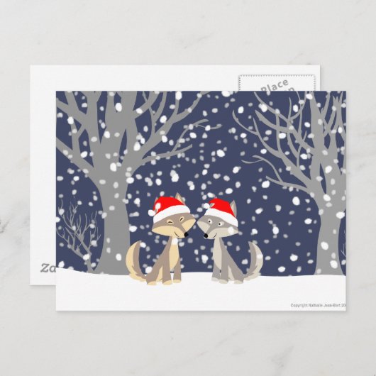 Twee wolven in het briefkaart (Voorkant / Achterkant)