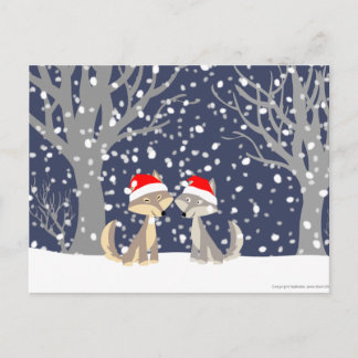 Twee wolven in het briefkaart