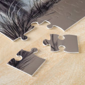 Twee wolven in maanlicht met roedel legpuzzel (Zijkant)