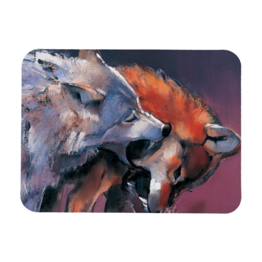 Twee Wolven Magneet (Horizontaal)