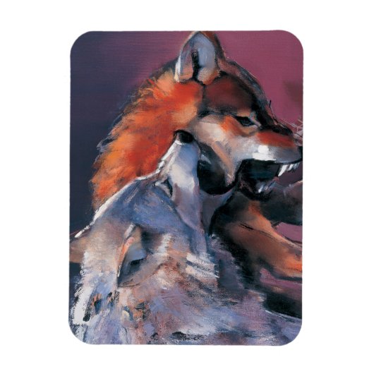 Twee Wolven Magneet (Verticaal)