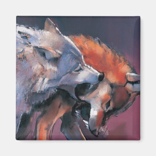 Twee Wolven Magneet (Voorkant)
