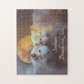 Twee Wolven met aangepaste namen Soulmates Legpuzzel (Verticaal)