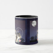 Twee Wolven Moon en Stars Coffee Mok (Midden)