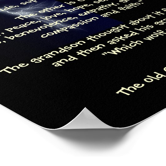 Twee Wolven - Native American Metaphor Poster (Hoek)