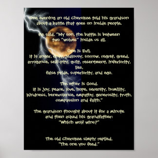Twee Wolven - Native American Metaphor Poster