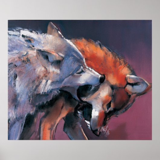 Twee Wolven Poster (Voorkant)