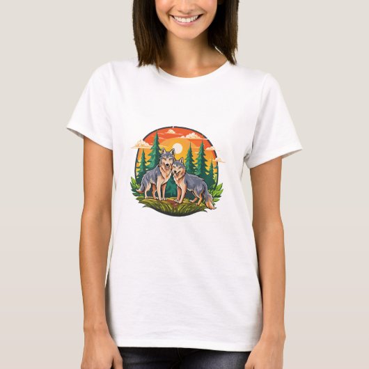 Twee wolven t-shirt (Voorkant)