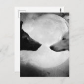 Twee wolven tegenover elkaar briefkaart (Voorkant / Achterkant)