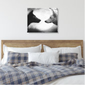Twee wolven tegenover elkaar canvas afdruk (Insitu (Slaapkamer))