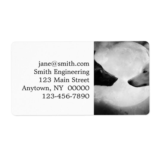 Twee wolven tegenover elkaar etiket (Voorkant)