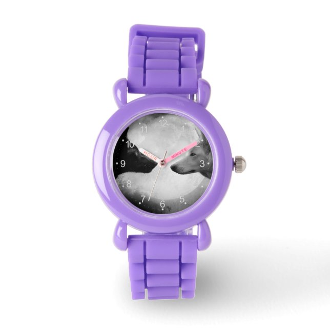 Twee wolven tegenover elkaar horloge (Voorkant)