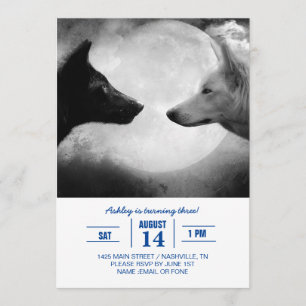 Twee wolven tegenover elkaar kaart