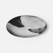 Twee wolven tegenover elkaar papieren bordje (Gekanteld)