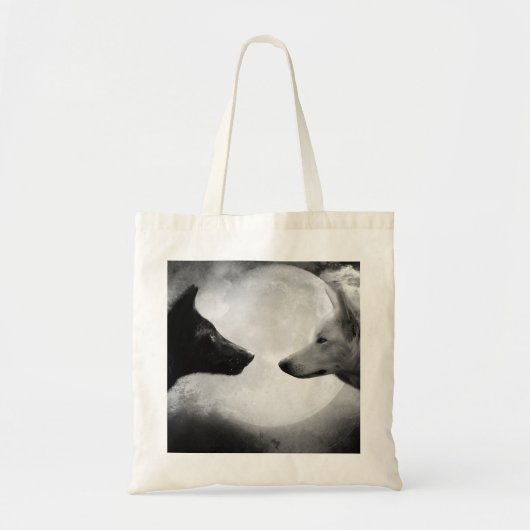 Twee wolven tegenover elkaar tote bag (Voorkant)