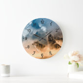 Twee wolven trekken op volle maan in het bos grote klok (Huis)